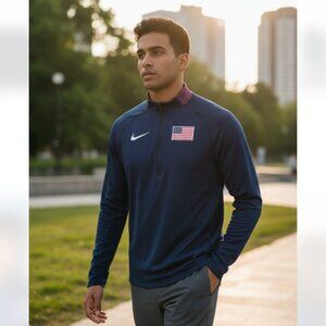 NWOT NIKE  Team USA Team Pro Elite 1/2 Zip Sweatshirt Made In USA Large